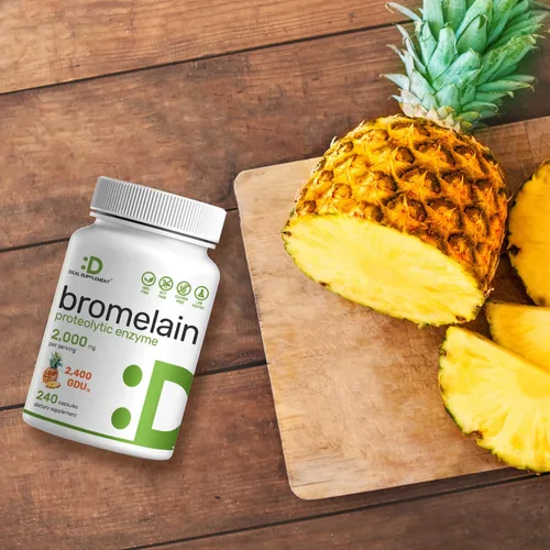 Vista 6 de Suplemento de bromelina 2,000 mg por porción, 240 cápsulas – Enzimas proteolíticas naturales de piña fresca – Apoya la digestión de nutrientes