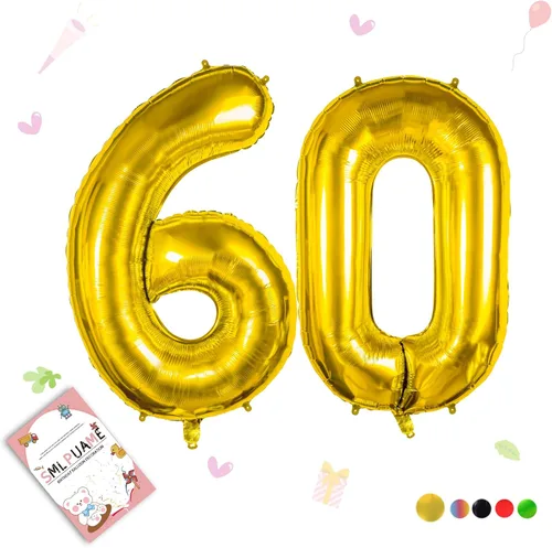Vista 120 de Globos grandes de 40 pulgadas de números del 0 al 9, globos numéricos para decoración de fiesta de cumpleaños, globos de helio de aluminio