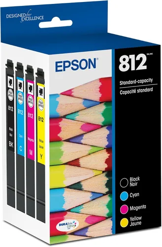 Vista 6 de Epson 812 DURABrite Ultra Tinta de Capacidad Estándar Negro y Cartucho de Color (T812120-BCS) Funciona con Workforce Pro