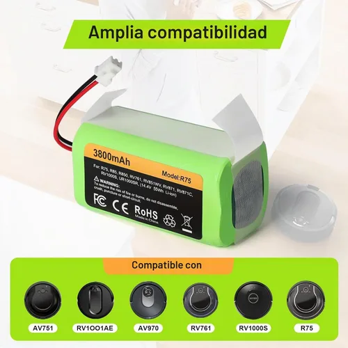 Vista 8 de Batería de repuesto para conector de 2 clavijas