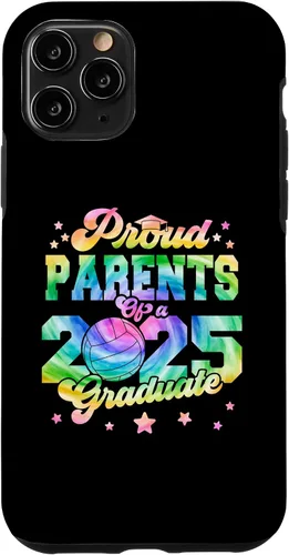 Vista 27 de iPhone 16 Parents of a 2025 Graduate Tie Dye Graduation VolleyBall Case