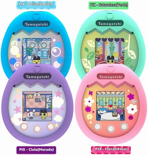 Vista 3 de JCHPINE Estuche de transporte duro y funda de silicona compatible con la máquina de juego de mascotas virtuales interactivas Tamagotchi Pix Azul