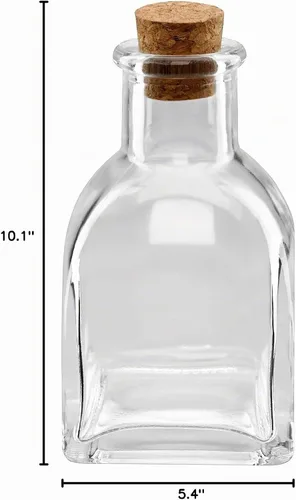 Vista 4 de Ashland Mini botella de vidrio de 4 pulgadas con corcho, tarro decorativo para bodas, fiestas, decoración del hogar, artes y manualidades, paquete
