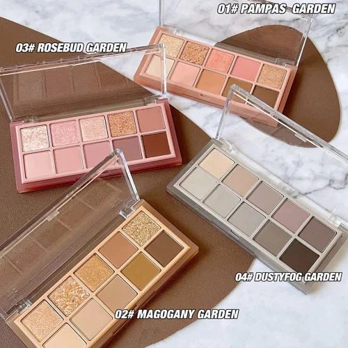 Vista 5 de Paleta de sombra de ojos de 10 colores, sombra de ojos mate y purpurina, maquillaje de textura aterciopelada, paleta de sombra de ojos desnuda