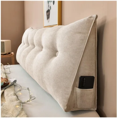 Vista 13 de Almohada triangular para cabecero de lectura, cojín de cuña, almohada grande para cama / almohada de lectura para sentarse en reposo en cama, Marrón