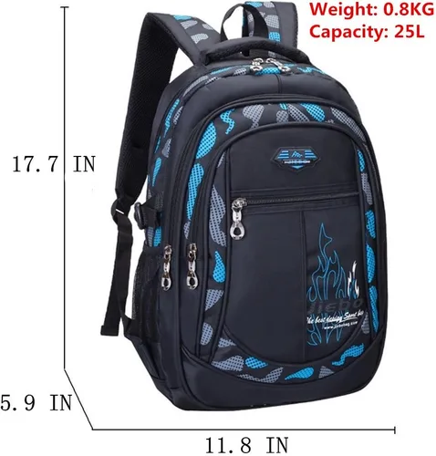 Vista 3 de Mochilas escolares para libros, para estudiantes y niños, Azul