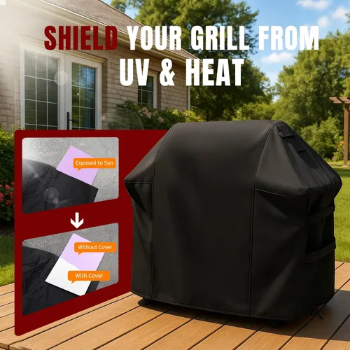 Vista 5 de SHINESTAR Funda para parrilla al aire libre, se adapta a Weber Spirit 200 y Spirit II 200 parrilla de gas 600D Oxford resistente a prueba de agua