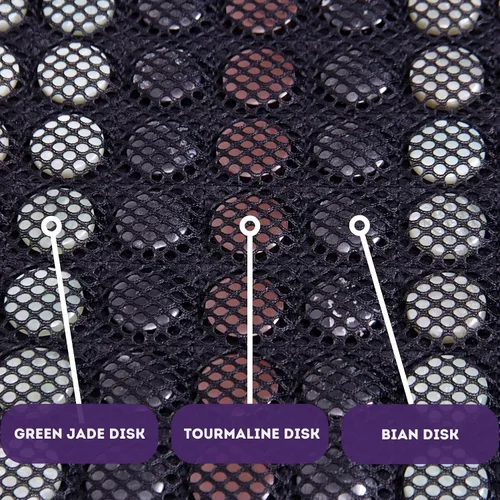 Vista 3 de MediCrystal Tapete flexible de infrarrojos lejanos – Grande 71 pulgadas de largo x 24 pulgadas de ancho – 429 piedras abovedadas – Bian natural