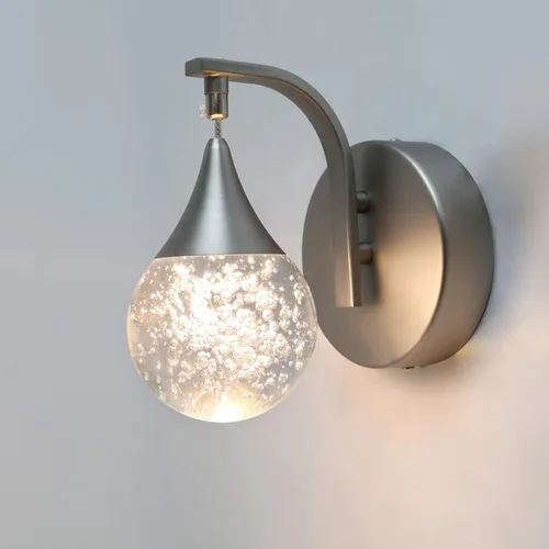 Vista 11 de Sedelan Moderno aplique de pared de burbujas de cristal, lámpara de pared LED regulable de 5 W, iluminación de pared blanca cálida de 3300 K, negro