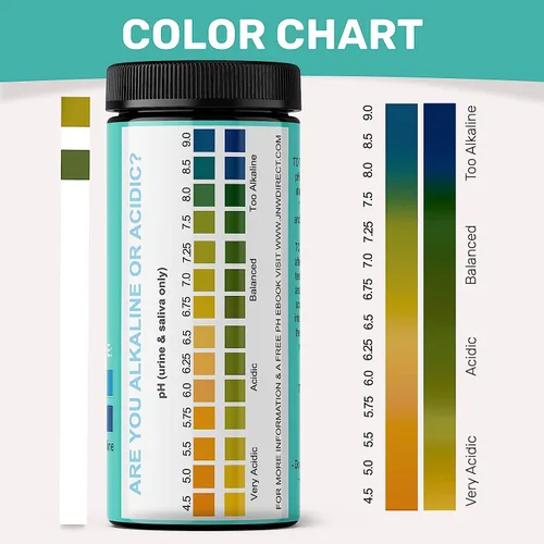 Vista 10 de Tiras de prueba de pH para orina y saliva, 150 tiras de prueba de pH de papel tornasol con libro electrónico, prueba rápida y fácil de nivel de pH