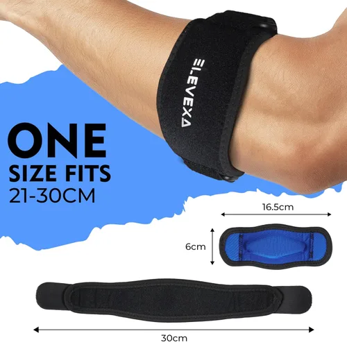 Vista 4 de ELEVEXA - 1 codera de tenis para hombres y mujeres, codera de golfistas para compresión y soporte de codo, transpirable y fácil de lavar