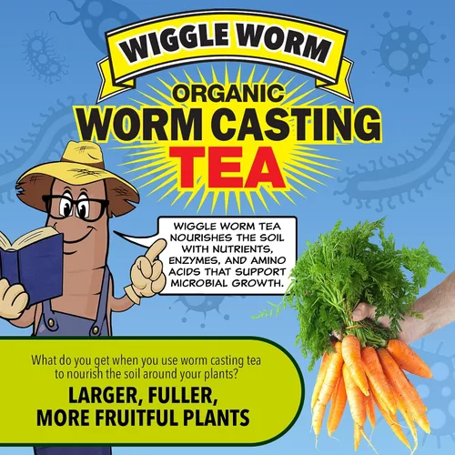 Vista 5 de Wiggle Worm Pure Worm Castings Tea, 1 galón - Fertilizante líquido orgánico y concentrado de enmienda del suelo para plantas de interior y exterior