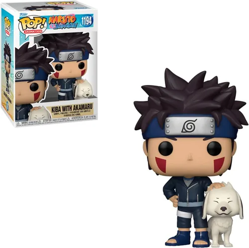 Vista 2 de POP Naruto Shippuden - Figura de vinilo Kiba con Akamaru Funko (paquete con funda protectora de caja compatible), multicolor, 3.75
