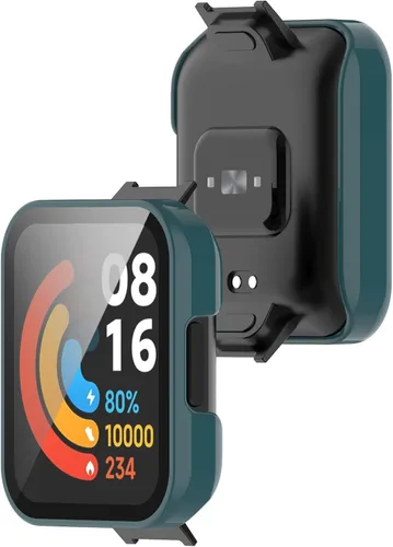 Vista 4 de Paquete de 2 fundas protectoras de pantalla compatibles con Redmi Watch 2 Lite, accesorios de policarbonato de vidrio templado, resistente a