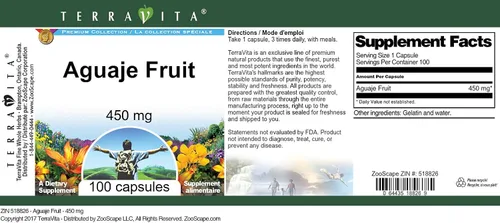 Vista 4 de Aguaje Fruta - 450 mg (100 Cápsulas, ZIN: 518826) - Paquete de 3