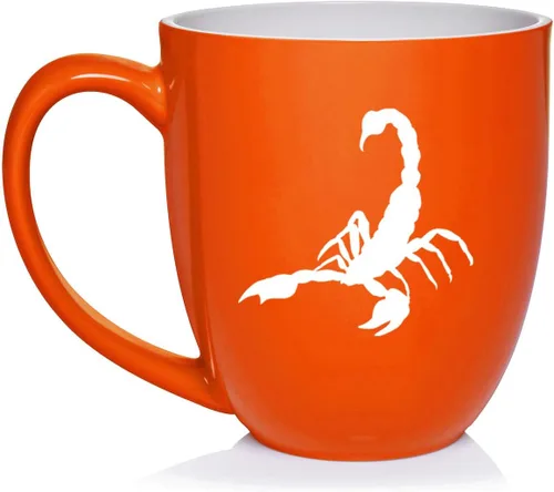 Vista 3 de Daylor Taza de café de cerámica Scorpion, regalo para ella, él, amigo, compañero de trabajo, esposa, esposo (11 onzas, azul)