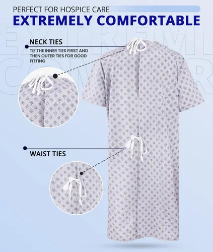 Vista 3 de Utopia Care Unisex Hospital Gowns, Patient Gowns with Back Tie for Men and Women, Comfortably Fits Sizes up to 2XL