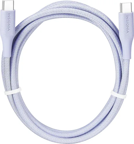 Vista 4 de Insignia Cable trenzado USB-C a USB-C (5 pies, morado claro)