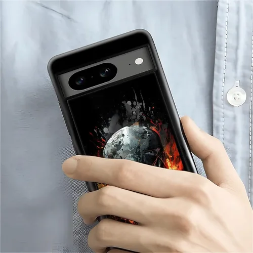 Vista 1757 de Compatible con Google Pixel 4A 5G Mobile Case Creative Acrylic Panel trasero Silicona Protección Grip especialmente diseñado para Google Pixel 4A 5G