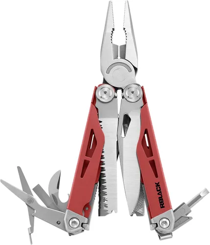Vista 16 de Tijeras y alicates multiherramienta 21 en 1 con cortadores de tungsteno, autobloqueo Kit EDC duradero y resistente para camping, reparación, Negro