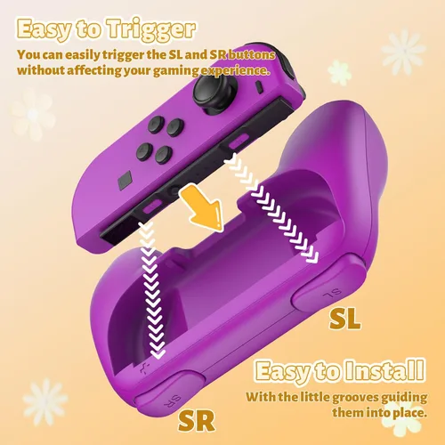 Vista 5 de FASTSNAIL Grips Compatible with Nintendo Switch for Joy Con & OLED Model for Joycon, Wear-resistant Handle Kit Compatible with Joy Cons Controllers