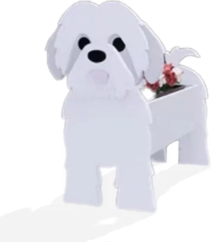 Vista 24 de Macetero de flores para perros, regalos para mujeres, bonitas macetas de PVC para perros, macetas para interiores y exteriores, maceta de jardín