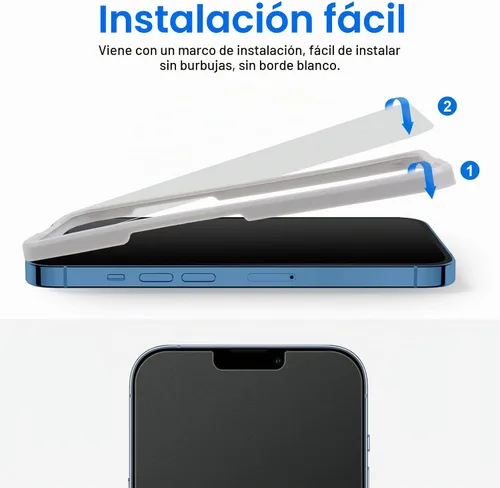 Vista 7 de [Paquete de 2] Ambison Protector de Pantalla de Vidrio Mate Diseñado para iPhone 16e/iPhone 14/iPhone 13/13 Pro, Marco de Instalación/Sin