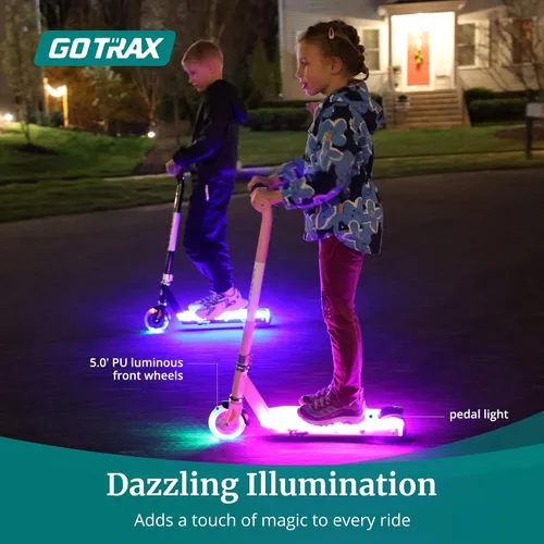 Vista 3 de Gotrax Scooter eléctrico para niños de 4 a 7 años, máximo 3 millas y 6 mph, control de pulgar Mentaazul