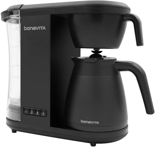 Vista 10 de Bonavita Enthusiast Cafetera de goteo de 8 tazas, para verter, máquina de café certificada SCA con jarra de vidrio, panel de acero inoxidable Negro