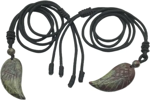 Vista 3 de EDEN'S CALL Collar con colgante de piedra de cristal curativo natural para mujeres y hombres, ajustable, hecho a mano con alas de ángel, Piedra