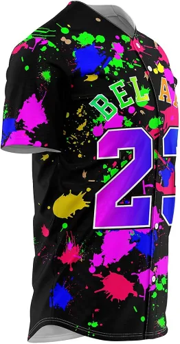 Vista 5 de Ouwonkin Bel Air 23 - Camisetas de béisbol de los años 90, ropa de hip hop para hombres y mujeres, camisa Belair de manga corta para fiesta temática