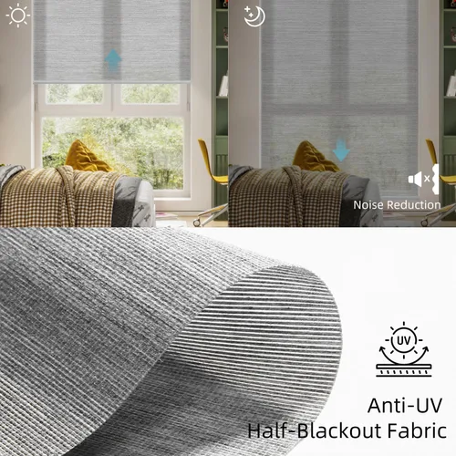 Vista 5 de SmartWings Persianas motorizadas filtrantes de luz, funcionan con Homekit, Alexa SmartThings Google, persianas inteligentes 50% opacas sin PVC