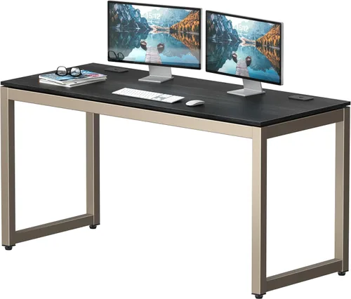 Vista 10 de SHW Escritorio para computadora de oficina de grado comercial de 48 pulgadas, color negro Grado comercial