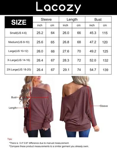 Vista 5 de Lacozy - suéter extra grande con hombro descubierto para mujer enterizo de punto blusas sueltas estilo túnica