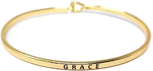 Vista 7 de By you - Brazalete con gancho, pulsera delgada grabada con un mensaje positivo e inspirador