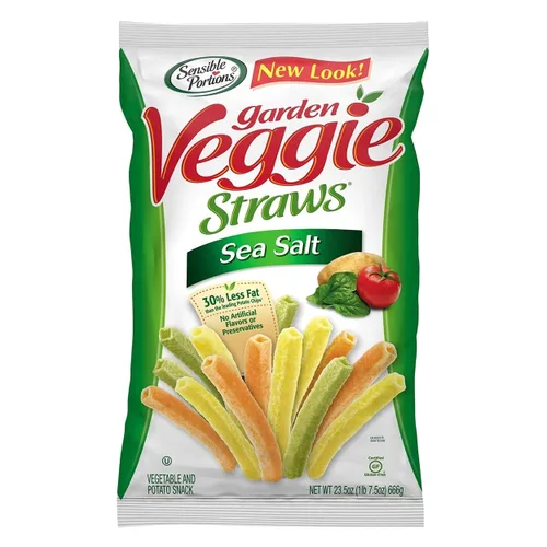 Vista 6 de Sensible Portions Pajitas de verduras de jardín, sal marina, 7 onzas (paquete de 5)