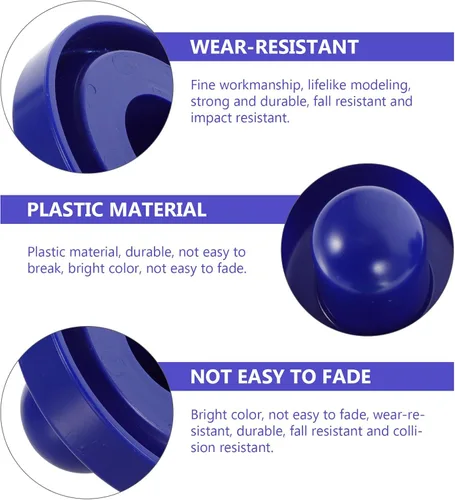 Vista 7 de Air Hockey Pushers and Pucks Set, 96mm Blue Plastic Pushers (2), 64mm Blue Plastic Pucks (4) Felt Pads (2) Replacement Accessories for Table Hockey