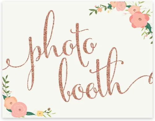 Vista 71 de Andaz Press Letreros de fiesta de boda, purpurina de oro rosa sintético con flores, 8.5 x 11 pulgadas, resalta tu versículo bíblico favorito