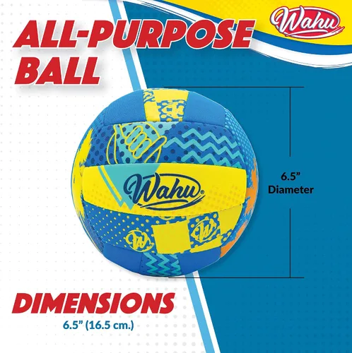 Vista 6 de Wahu 100% Waterproof All-Purpose Pool Ball for Beach Volleyball, Soccer, and More, 6.5" Round Water Ball for Beach and Pool Sports