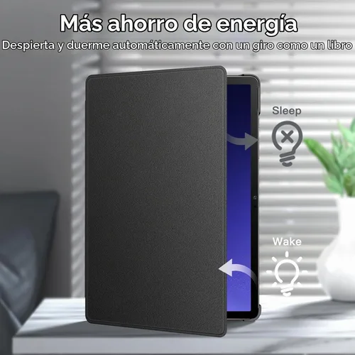 Vista 5 de JETech Funda tipo libro para Galaxy Tab S10 Plus/S9 Plus de 12.4", color negro Cubierta de soporte multiángulo, soporte para bolígrafo S, cubierta