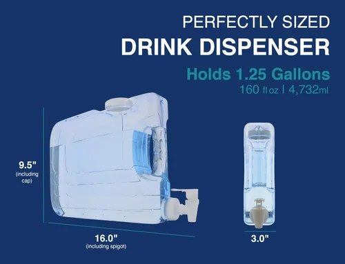 Vista 7 de Arrow Home Products Oasis Dispensador de bebidas para refrigerador, 1.25 galones, dispensador de bebidas de plástico con espita para una fácil