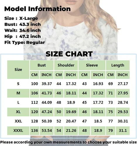 Vista 5 de GONEBIN Otoño Ropa Moda Casual 34 Manga Flor Estampado Cuello Redondo Pullover Top Blusa