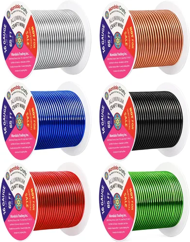 Vista 161 de Mandala Crafts - Alambre de aluminio anodizado de calibre 22 para hacer joyas - 137.2 m de alambre flexible surtido y coloreado - Doble para bonsái