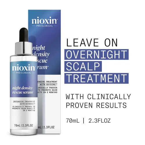 Vista 2 de Nioxin Night Density Rescue Serum Suero para engrosar el cabello durante la noche Protege contra la rotura del cabello Tratamiento intensivo