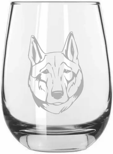 Vista 544 de Shar Pei (chino) - Vaso de vino sin tallo grabado para perro, 15.25 onzas
