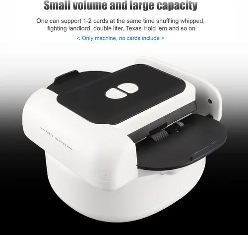 Vista 5 de Barajador automático de tarjetas para 2 cubiertas, máquina barajadora de póquer eléctrica con batería recargable de 1200 mAh, puerto tipo C, bajo
