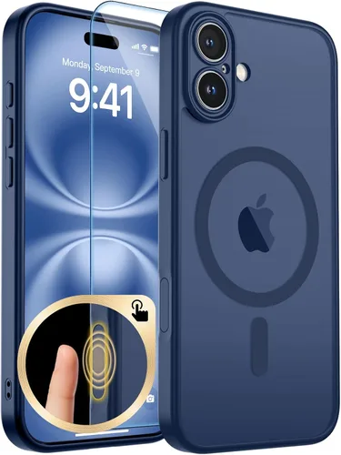 Vista 331 de zapica Funda magnética para iPhone Air, con protector de pantalla de vidrio templado, compatible con MagSafe, translúcida mate, a prueba de golpes