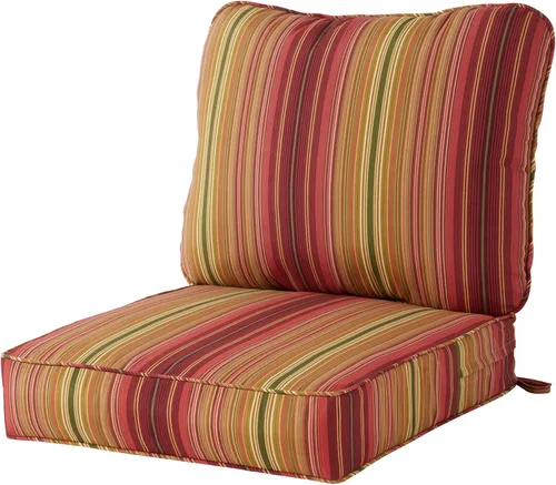 Vista 30 de Greendale Home Fashions Juego de cojines de asiento profundo para exterior de 2 piezas, Adobe Ártico