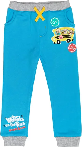 Vista 2 de CoComelon JJ - Paquete de 2 pantalones deportivos de forro polar para niños pequeños, Azul Patchwork