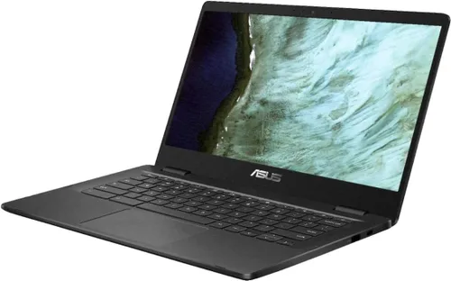 Vista 2 de ASUS Intel Celeron N3350 - Memoria de 4 GB, 32 GB, eMMC, Chromebook de 14 pulgadas (gris pizarra)